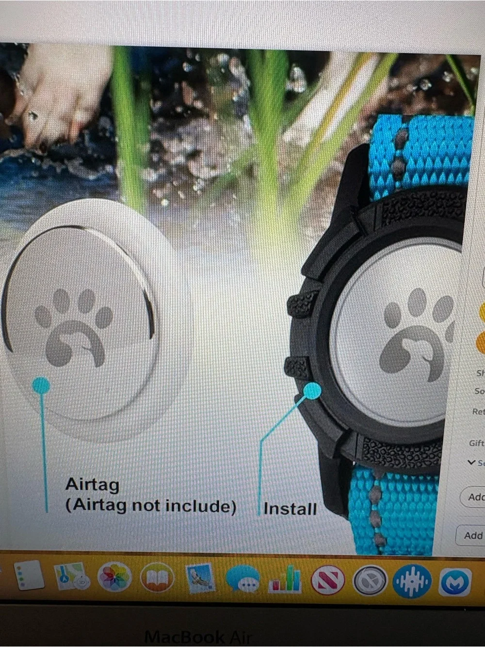 TagME NWT AirTag Holder(Air tag not included) Waterproof, Reflective, Medium Dog